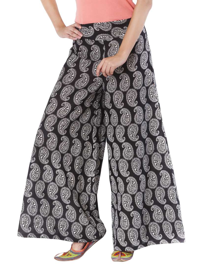 black cotton palazzos