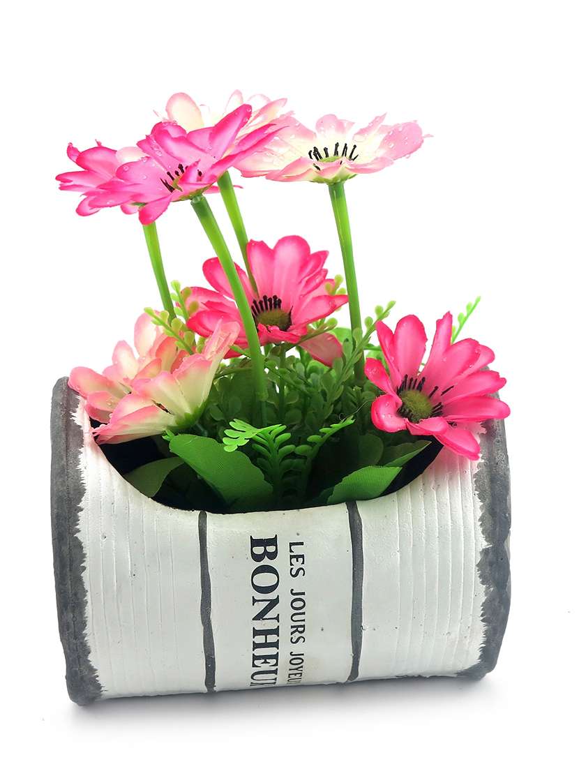 vintage french ceramic barrel planter - brown