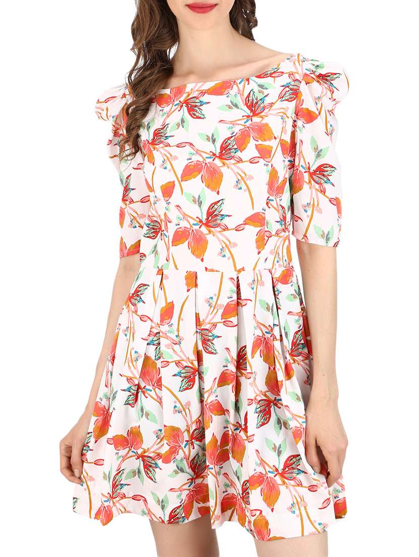 off white polyester dress