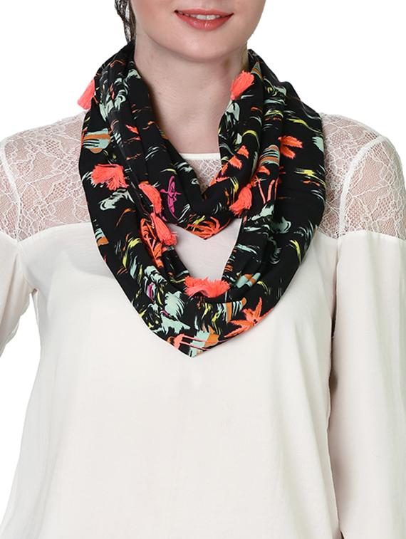 black cotton blend stole