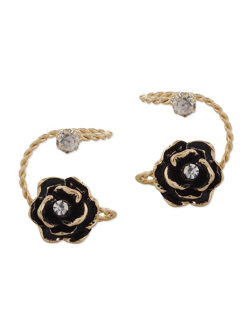 fashion statement golden flower ear cuff for both ear