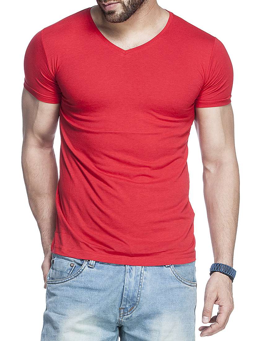 solid red cotton t-shirt