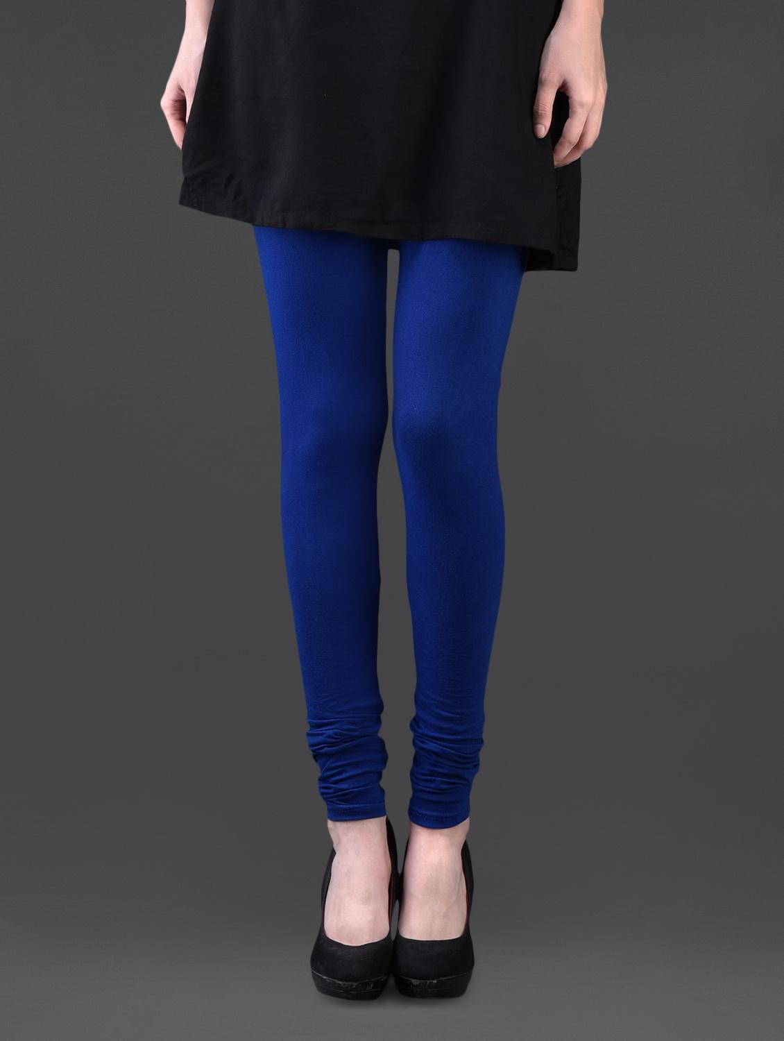Royal Blue Cotton Lycra Leggings - Pannkh