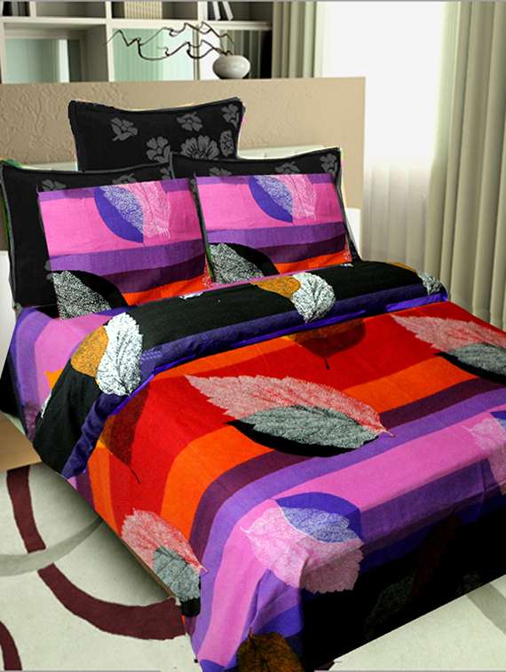 Innovating beautiful cotton printed double bedsheet with 2 pillow covers