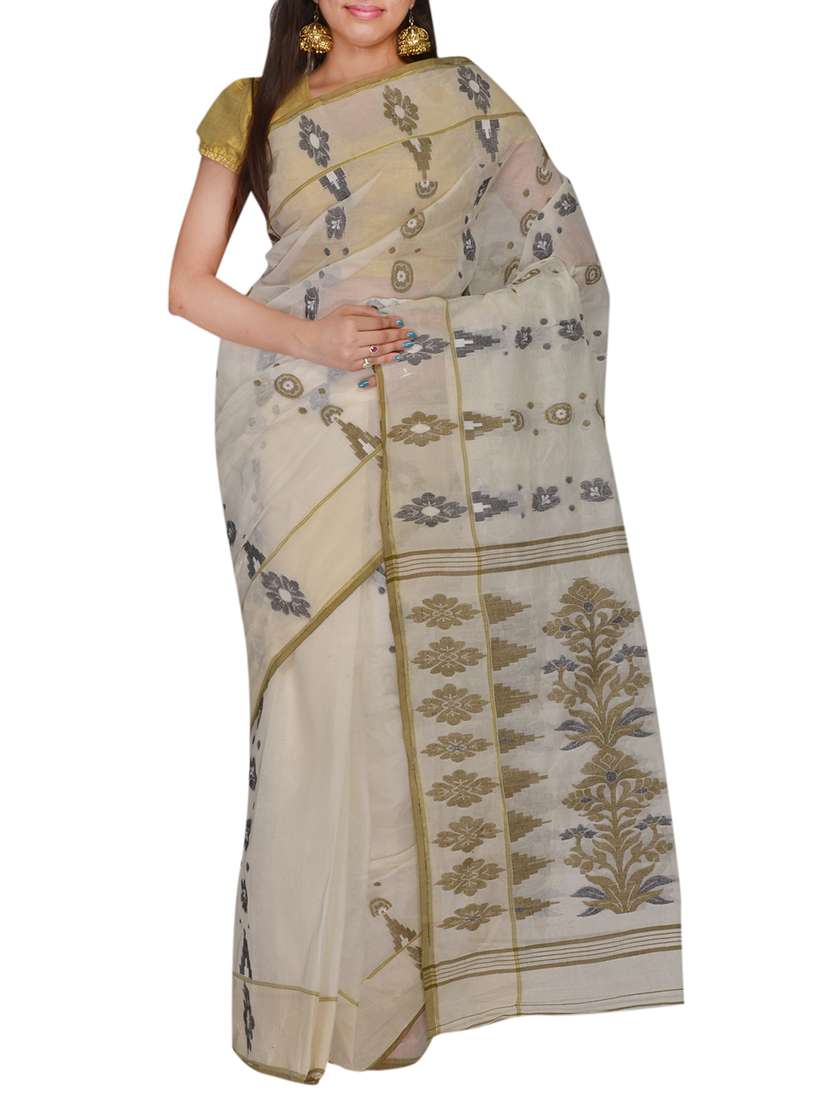 Geometrical woven saree with blouse