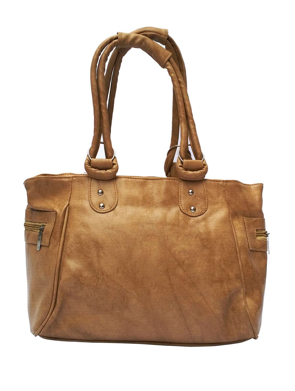 brown leatherette handbag