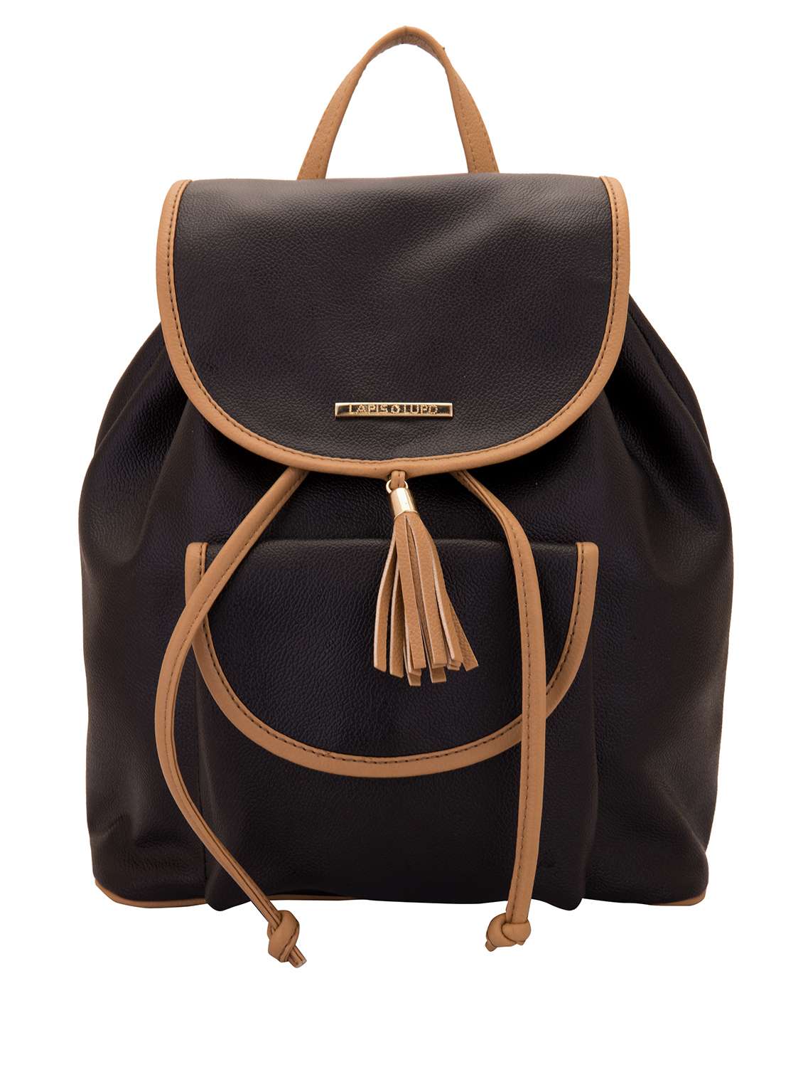 black leatherette (pu) backpack