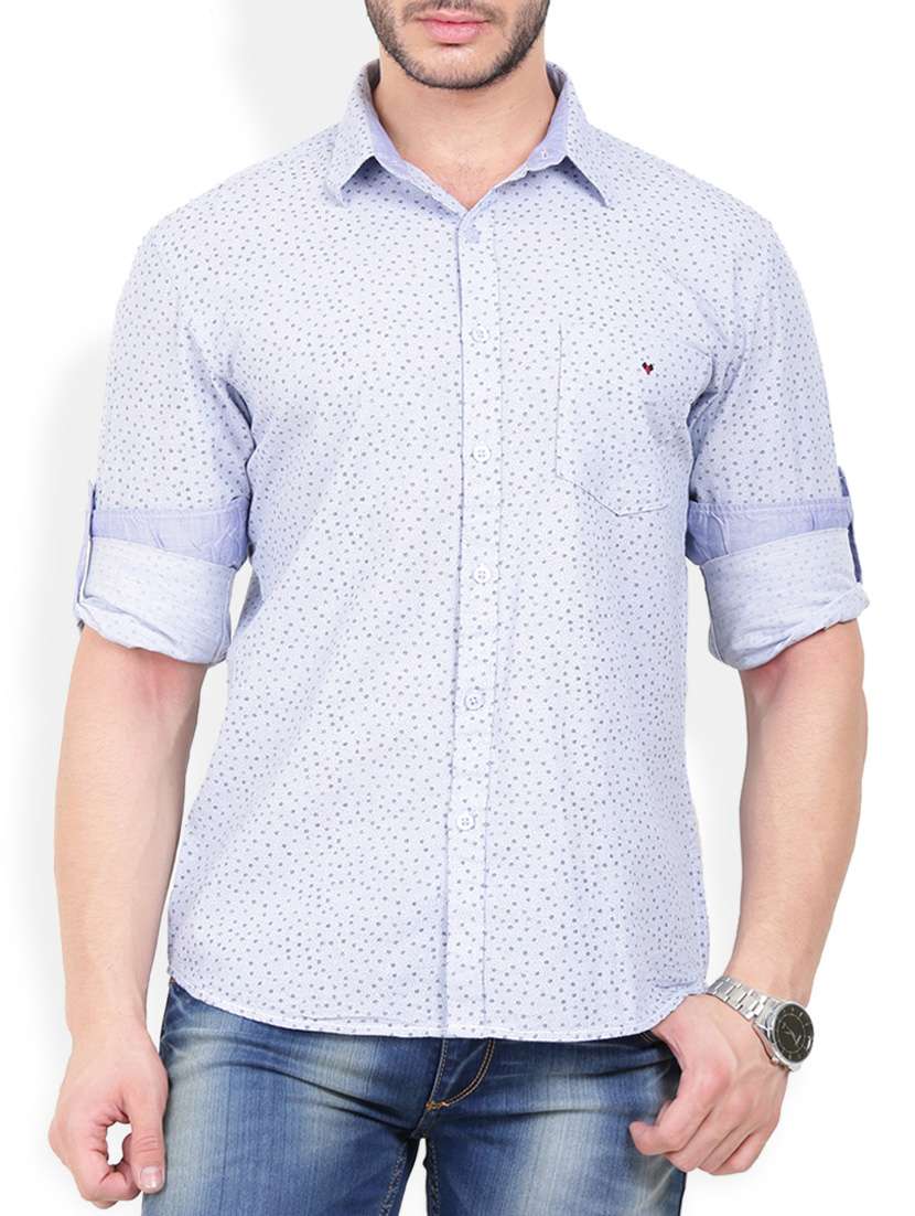 blue cotton casual shirt