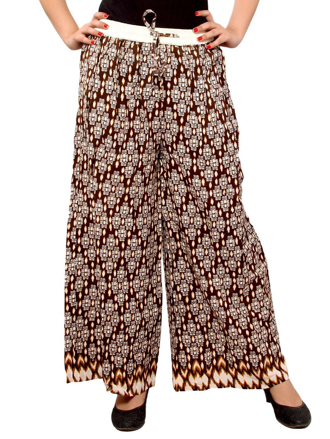 brown cotton palazzos