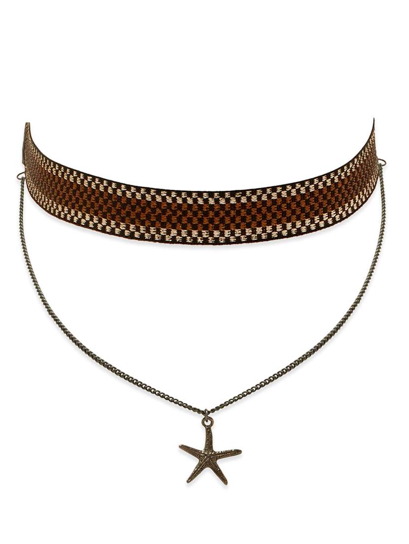 black fabric necklace