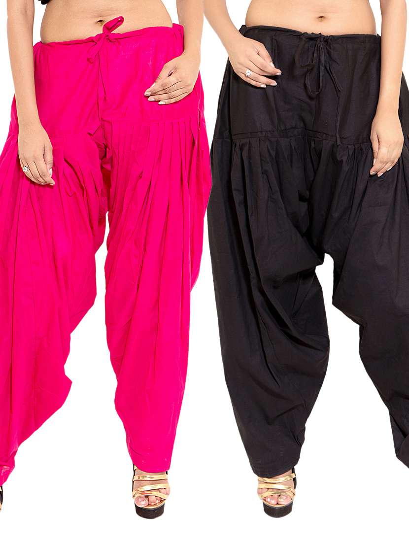 multi coloured cotton patiyala salwar (set of 2) - 11119998 -  Zoom Image - 0
