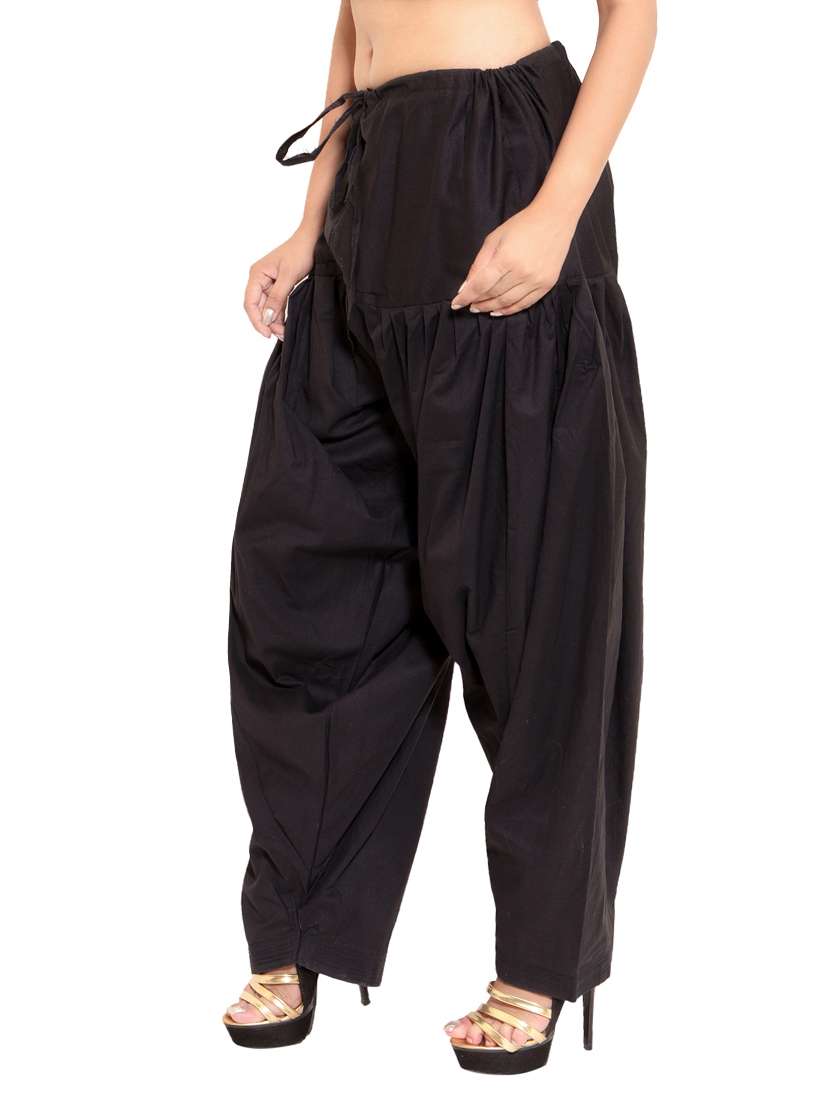 multi coloured cotton patiyala salwar (set of 2) - 11119998 -  Standard Image - 5