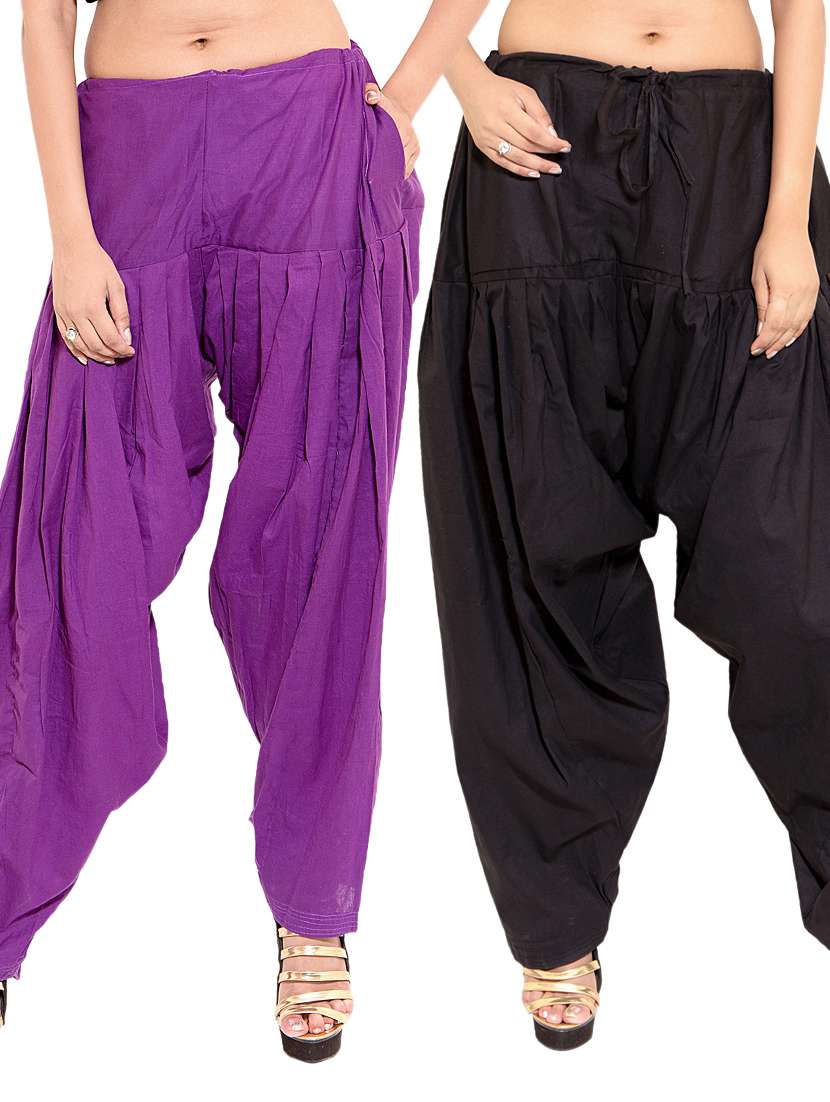 multi colored cotton combo salwars - 11119999 - Zoom Image - 0