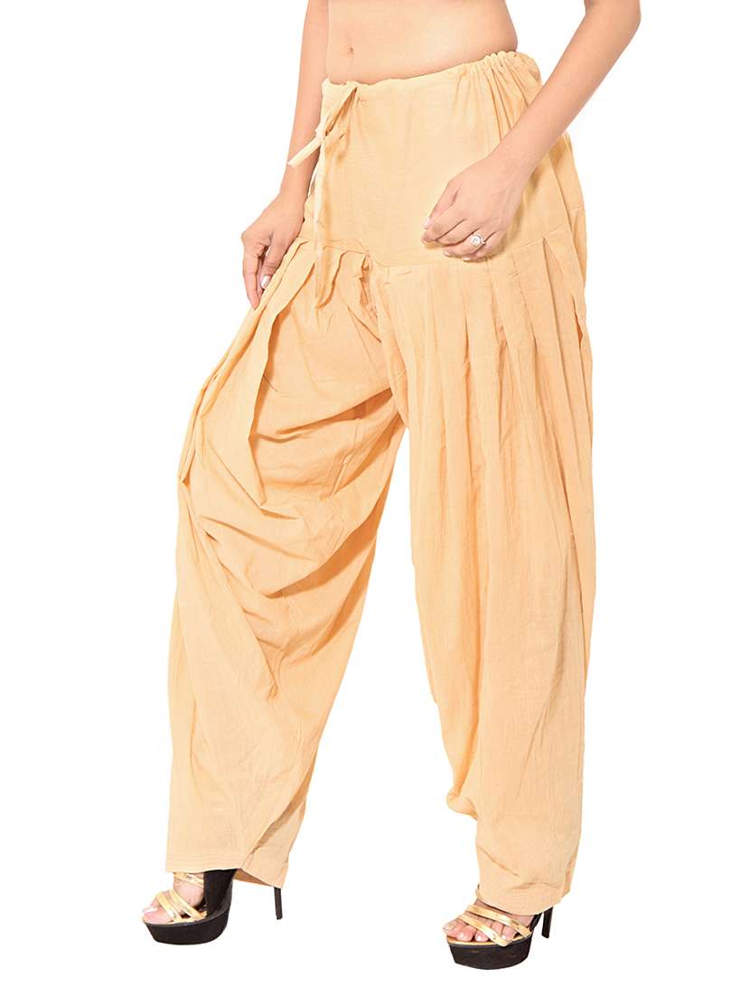 orange cotton combo salwars - 11120004 -  Standard Image - 3