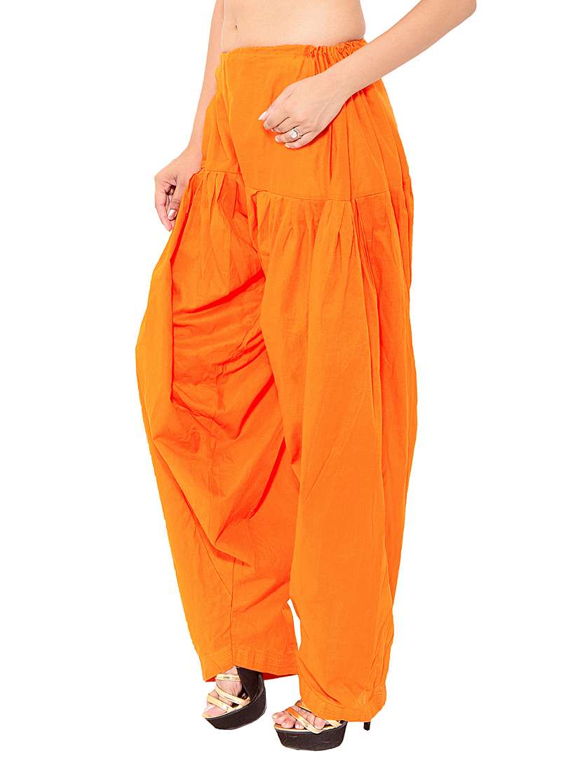 orange cotton combo salwars - 11120004 -  Standard Image - 5