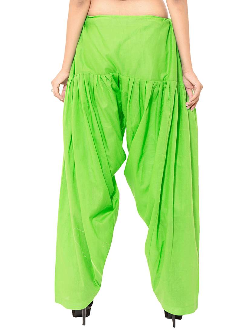 orange cotton patiyala salwars - 11120007 - Standard Image - 3