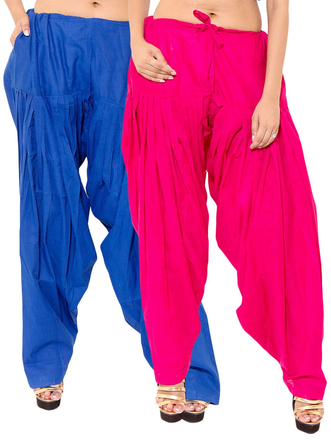 pink cotton patiyala salwars - 11120017 -  Zoom Image - 0