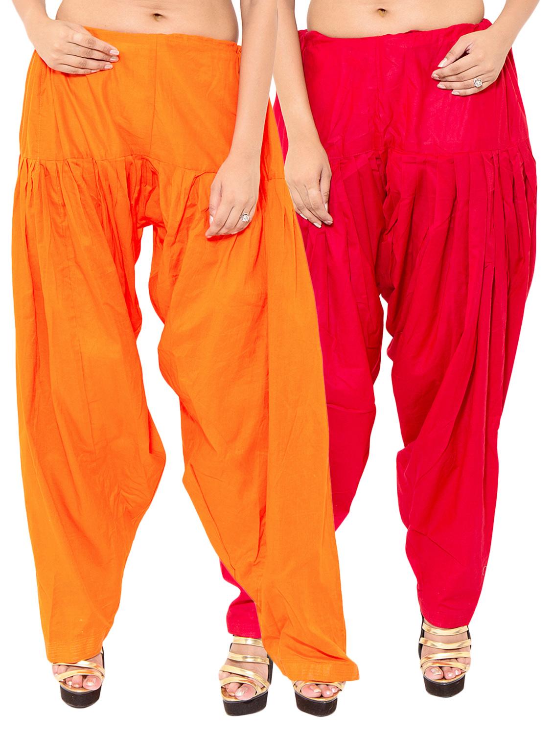 red cotton patiyala salwars - 11120023 -  Zoom Image - 0