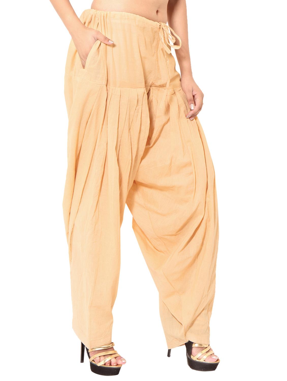 white cotton combo salwars - 11120040 - Standard Image - 5