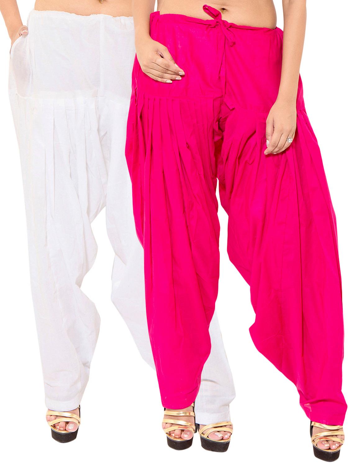 white cotton patiyala salwars - 11120046 -  Zoom Image - 0
