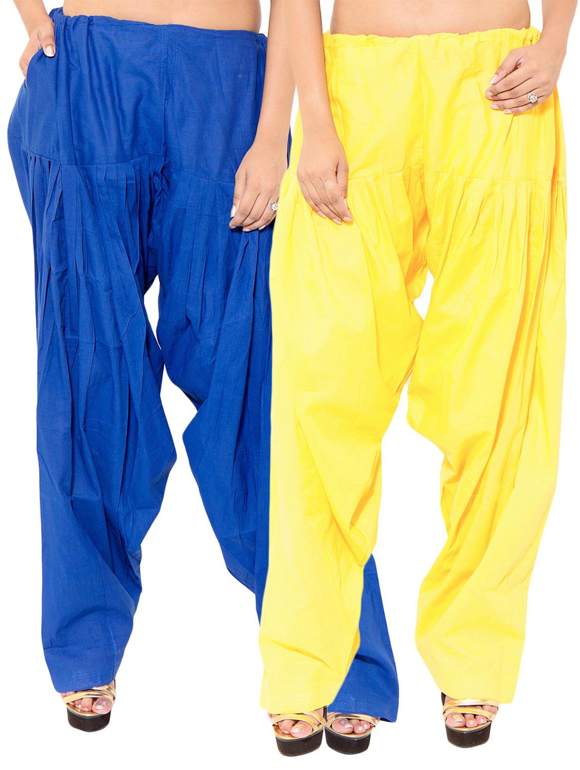 multi colored cotton combo salwars - 11120060 -  Zoom Image - 0