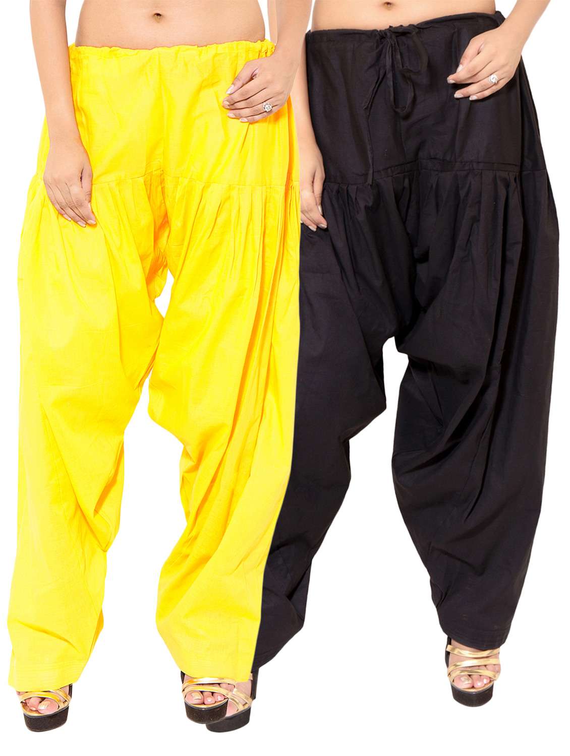 yellow cotton patiyala salwars