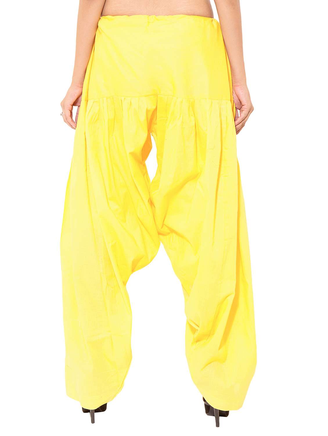 yellow cotton patiyala salwars - 11120062 -  Standard Image - 3
