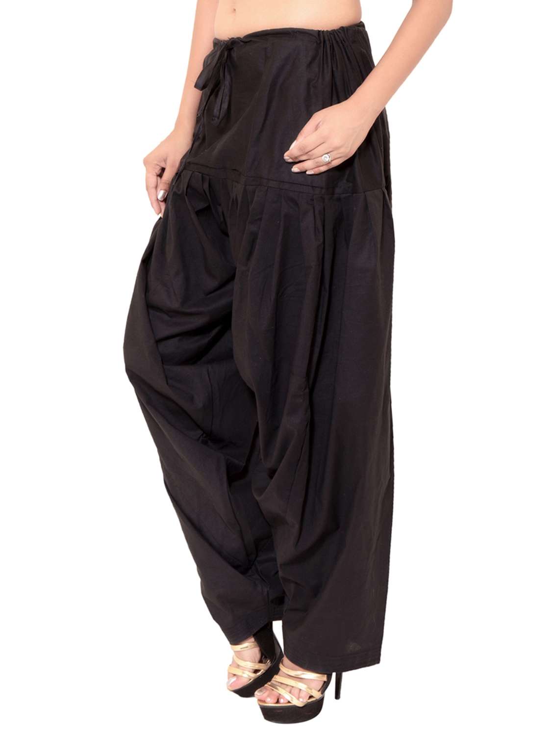 yellow cotton patiyala salwars - 11120062 -  Standard Image - 5