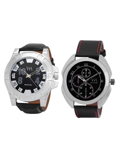 black leather wrist watch - 11123228 - Standard Image - 0