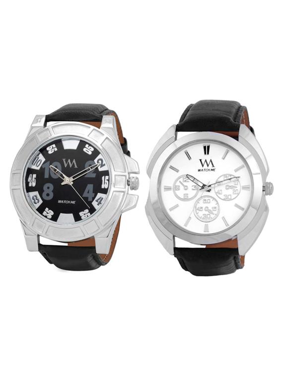 black leather wrist watch - 11123229 - Zoom Image - 0