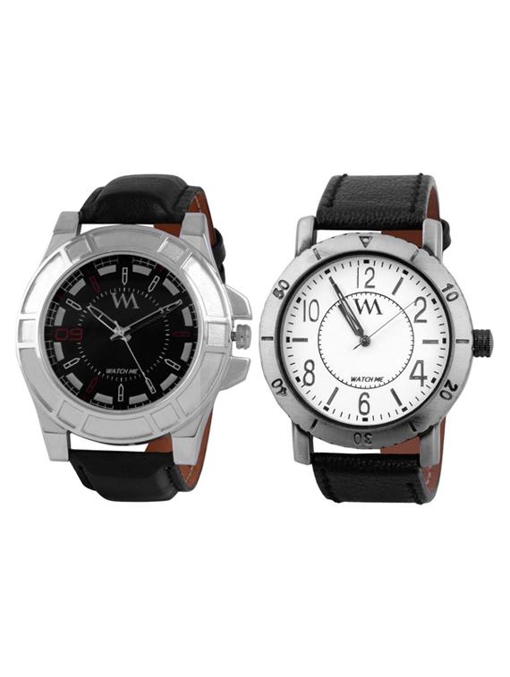 black leather wrist watch - 11123233 -  Zoom Image - 0