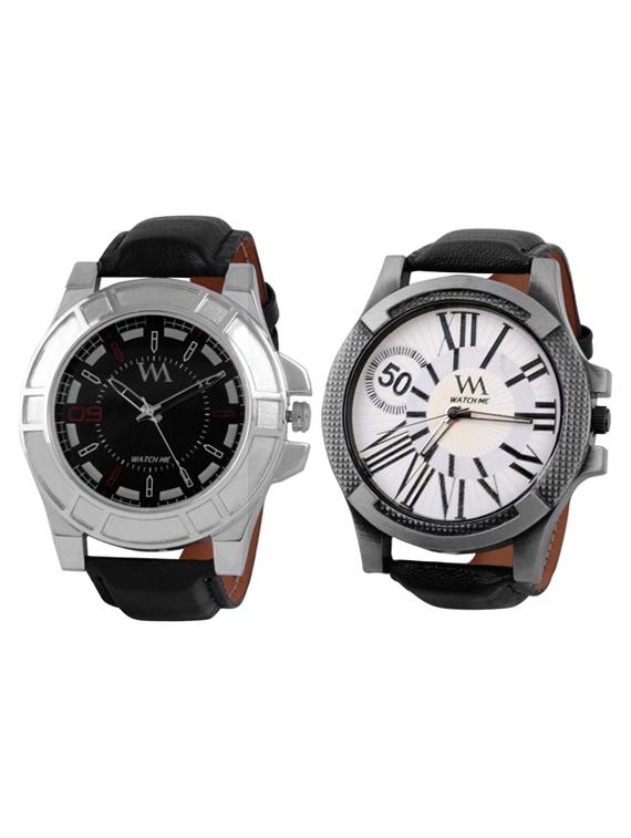 black leather wrist watch - 11123235 - Zoom Image - 0