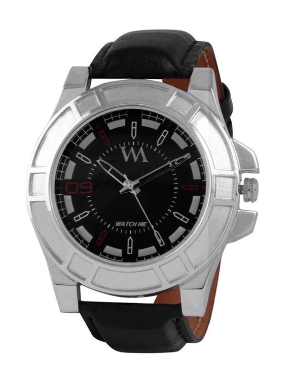 black leather wrist watch - 11123235 - Standard Image - 3