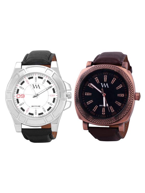 black leather wrist watch - 11123240 - Zoom Image - 0