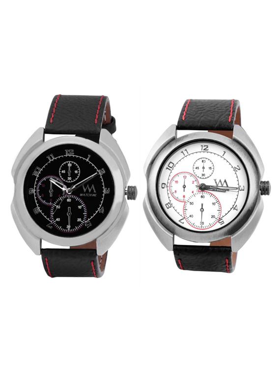 black leather wrist watch - 11123249 - Zoom Image - 0
