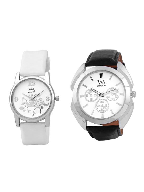 black leather wrist watch - 11123261 - Zoom Image - 0