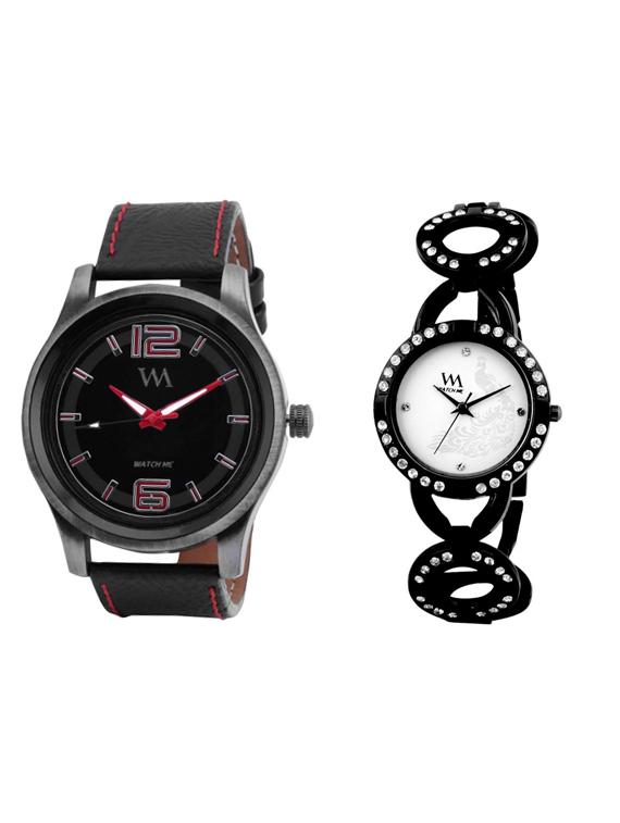 black leather wrist watch - 11123265 - Zoom Image - 0