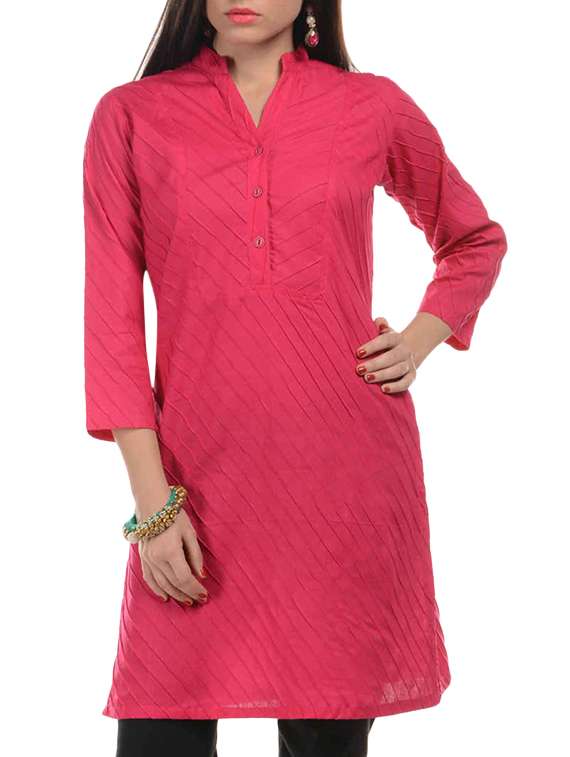pink cotton straight kurta