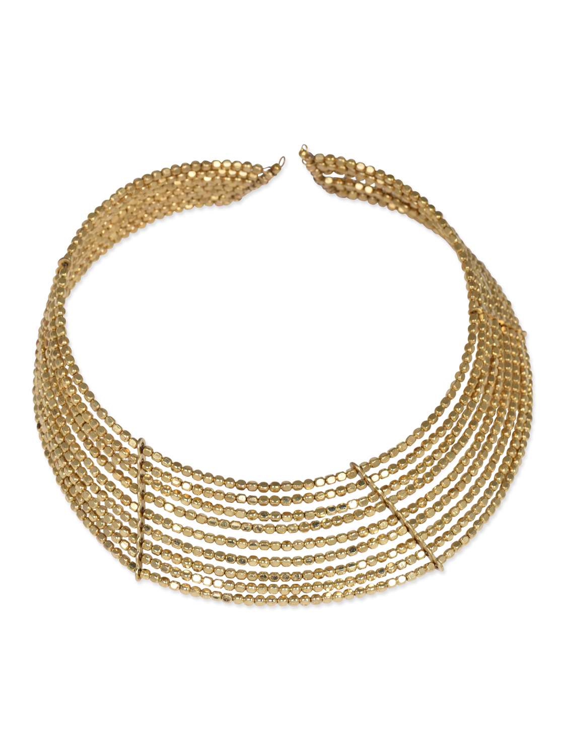 golden beaded multilayered choker