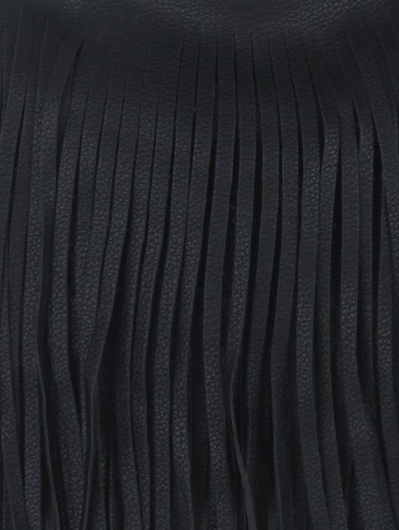 black leatherette fringes handbag - 11131163 - Standard Image - 3