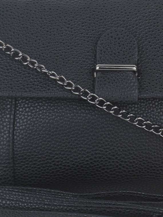 black leatherette sling bag - 11131419 - Standard Image - 3
