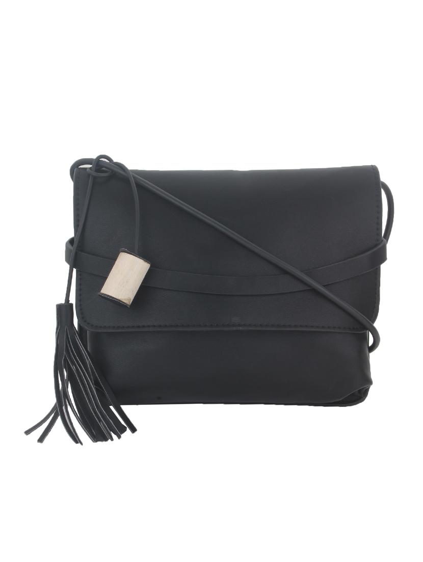 black solid regular sling bag - 11131426 -  Zoom Image - 0