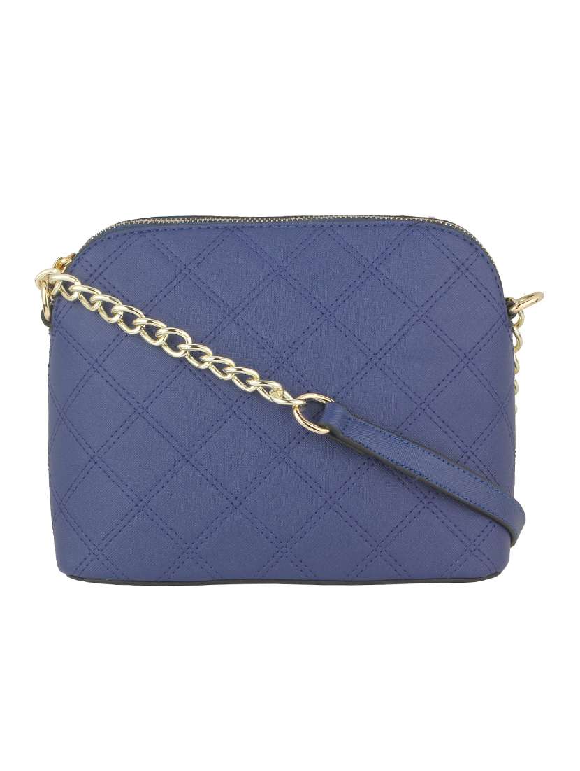 blue leatherette quilted sling bag - 11131432 - Zoom Image - 0