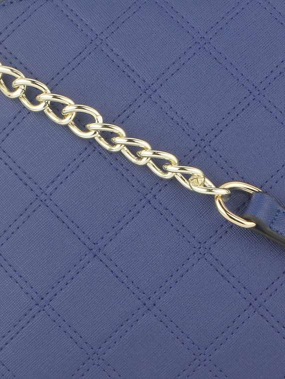 blue leatherette quilted sling bag - 11131432 - Standard Image - 3