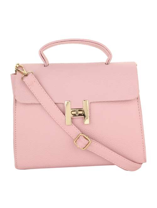 pink leatherette handbag with sling - 11131434 -  Standard Image - 0