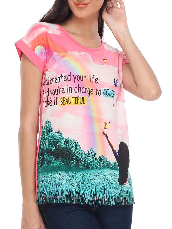 Pink Cotton Regular Top Pink Cotton Regular Top
