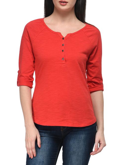 red cotton top - 11140516 - Standard Image - 0