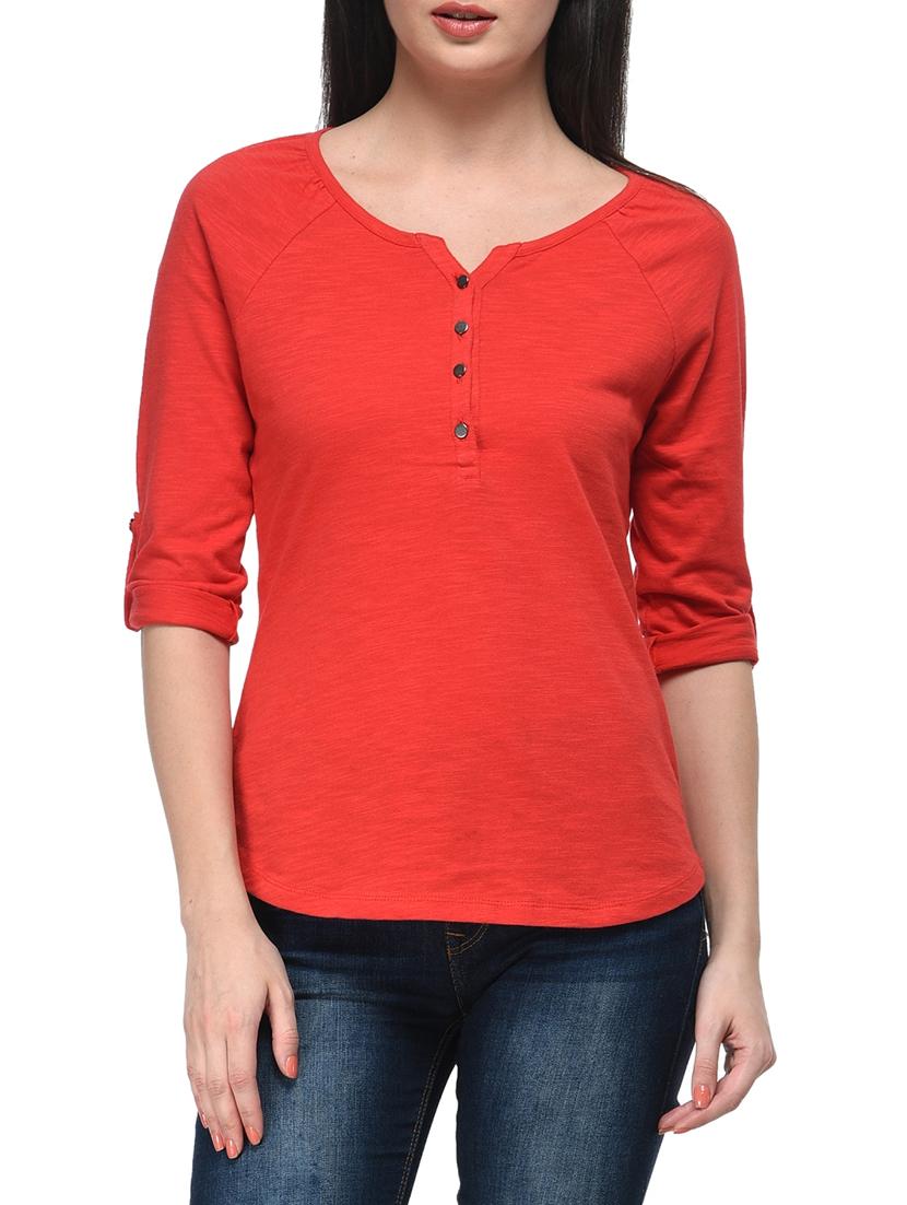 red cotton top - 11140516 - Zoom Image - 0
