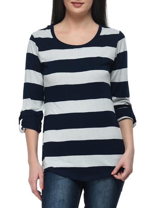 navy blue viscose top - 11140554 - Standard Image - 0