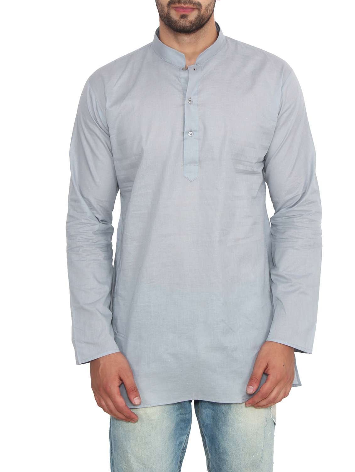 solid light blue cotton kurta
